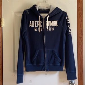 NWT Abercrombie & Fitch zip-up hoodie, navy blue